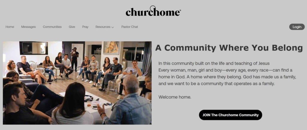 Churchome Website Headline
